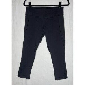 LULULEMON Black Mesh Crop Leggings 21” Inseam Sz 8